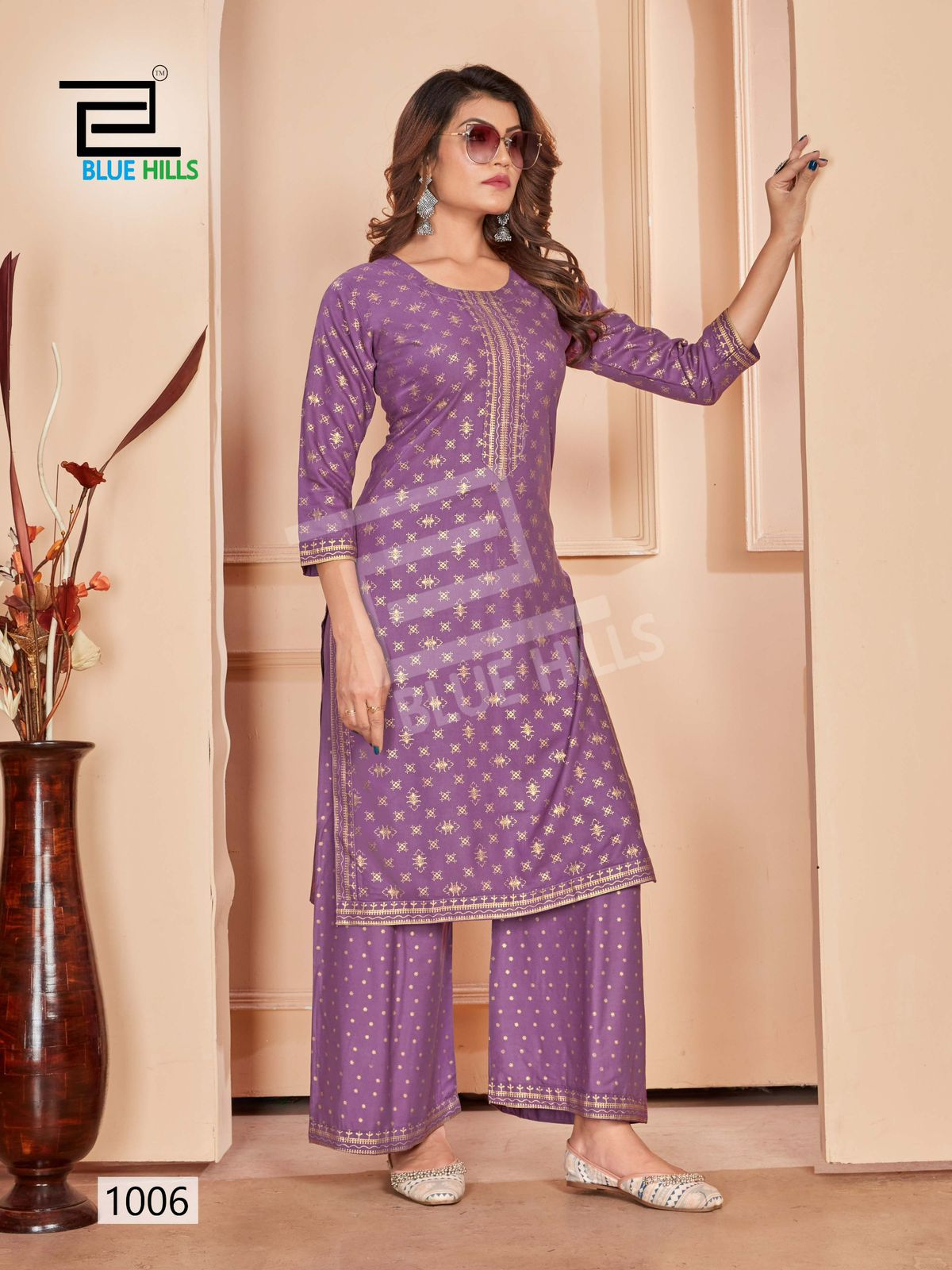 Reel By Blue Hills Rayon Printed Straight Kurti With Palazzo  Wholesalers In Delhi